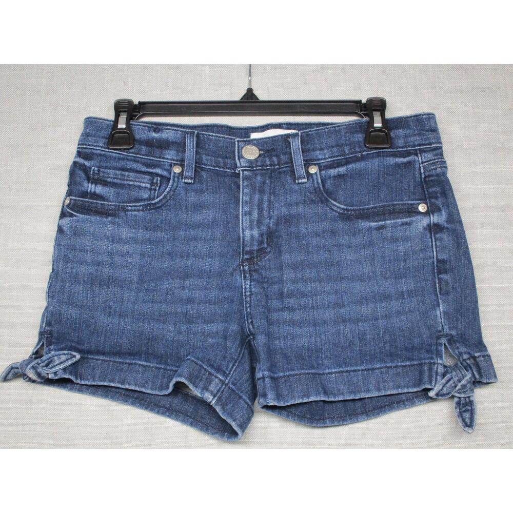 LOFT Blue Distressed Trendy Bow Accents Denim Shorts Womens‎ Size 25